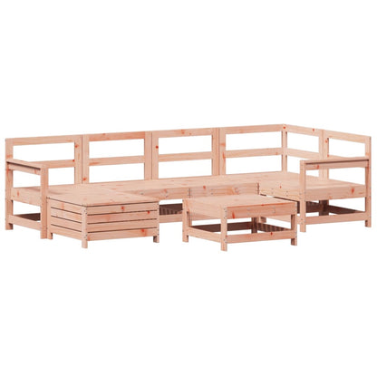 Set Divani da Giardino 7 pz in Legno Massello Abete Douglas