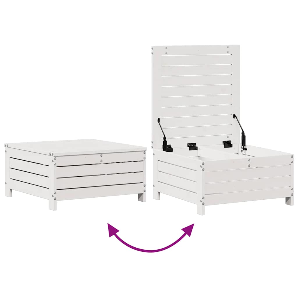 Set Salotto Giardino 7pz con Cuscini Bianco Legno Massello Pino | homemem39