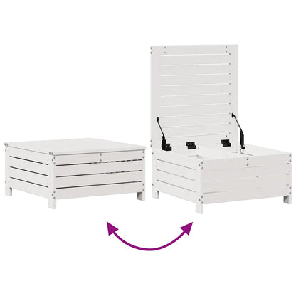 Set Salotto Giardino 7pz con Cuscini Bianco Legno Massello Pino | homemem39