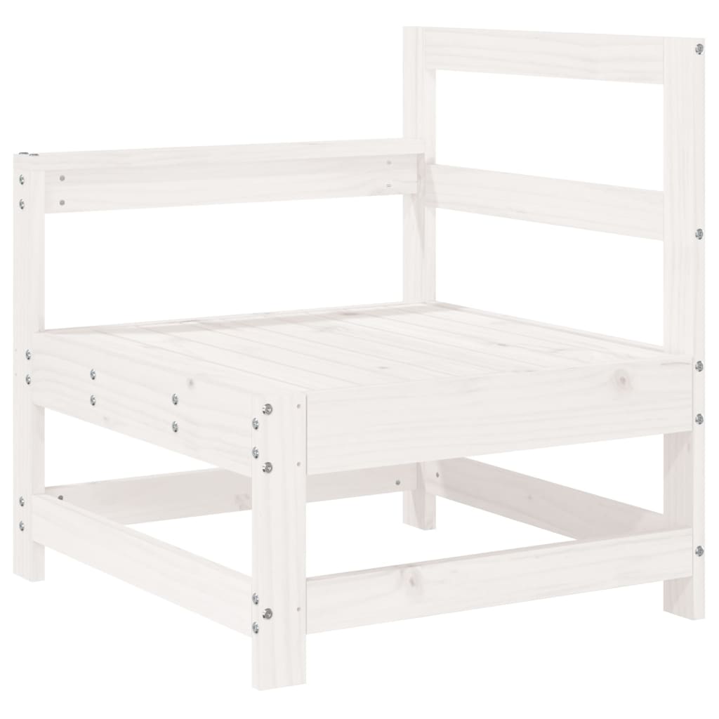 Set Divani da Giardino 7 pz Bianco in Legno Massello di Pino