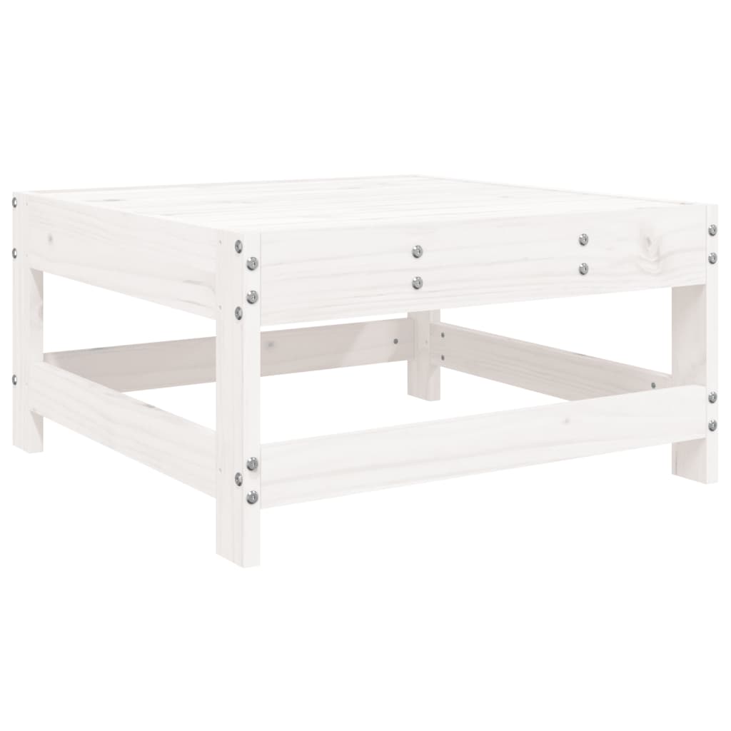 Set Divani da Giardino 7 pz Bianco in Legno Massello di Pino