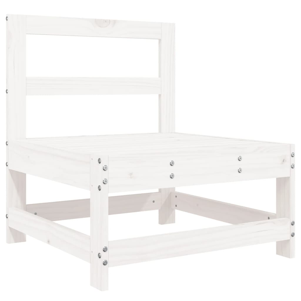 Set Divani da Giardino 6 pz Bianco in Legno Massello di Pino | homemem39
