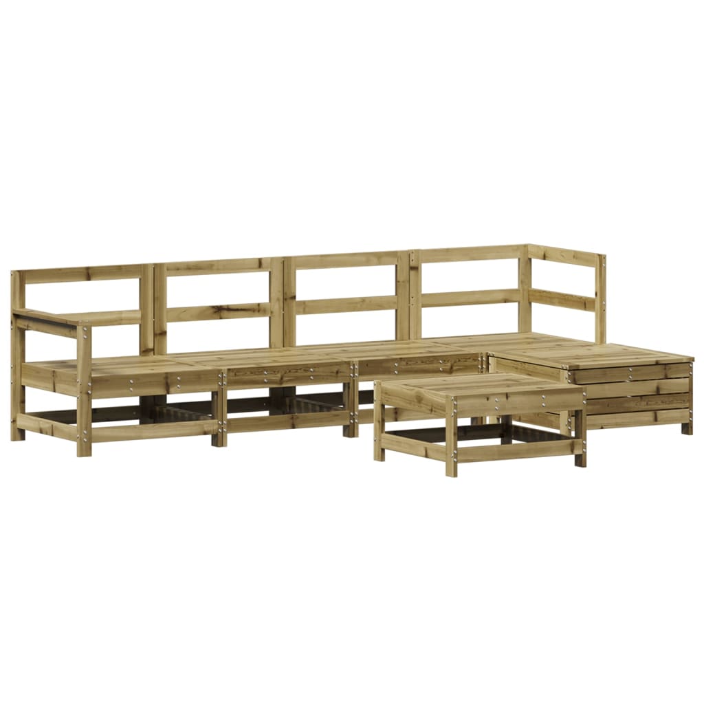 Set Divani da Giardino 6 pz in Legno Impregnato di Pino - homemem39