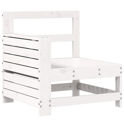 Set Divani da Giardino 7 pz Bianco in Legno Massello di Pino