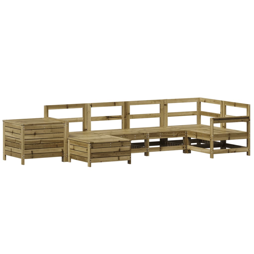 Set Divani da Giardino 7 pz in Legno Impregnato di Pino - homemem39