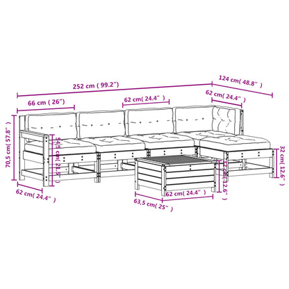 Set Divani Giardino 6 pz con Cuscini Legno Massello di Douglas - homemem39