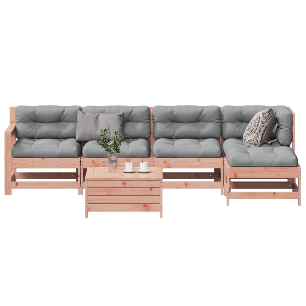 Set Divani Giardino 6 pz con Cuscini Legno Massello di Douglas - homemem39