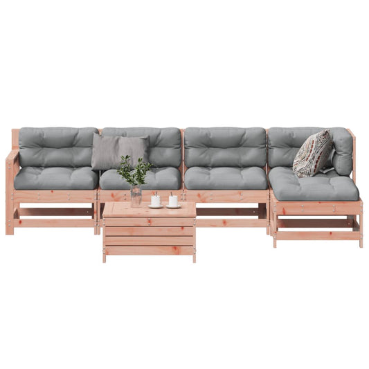 Set Divani Giardino 6 pz con Cuscini Legno Massello di Douglas - homemem39