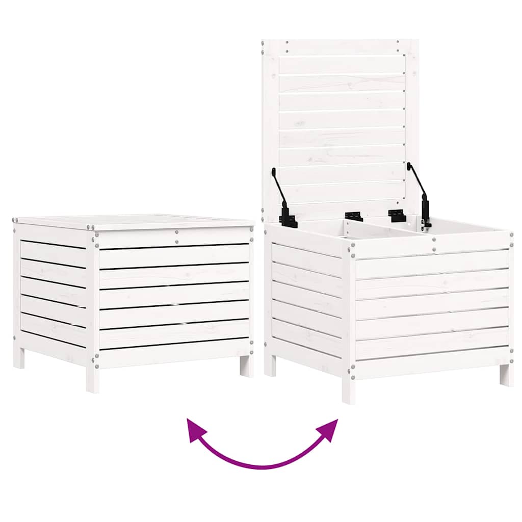 Set Divani da Giardino 7 pz Bianco in Legno Massello di Pino | homemem39