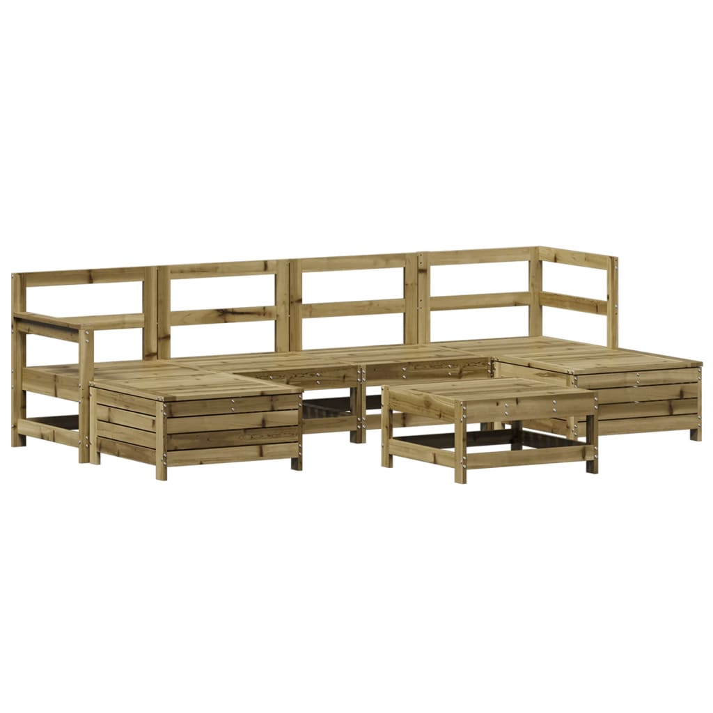Set Divani da Giardino 7 pz in Legno Impregnato di Pino - homemem39