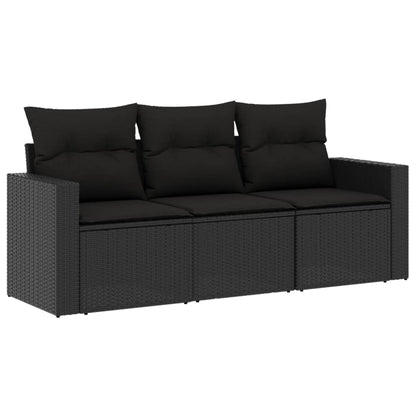 Set Divani da Giardino 3 pz con Cuscini in Polyrattan