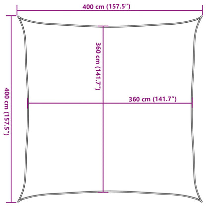 Vela Parasole 160 g/m² Quadrata Grigio Chiaro 4x4 m in HDPE | homemem39