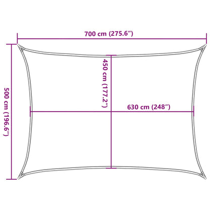 Vela Parasole 160 g/m² Rettangolare Grigio Chiaro 5x7 m in HDPE