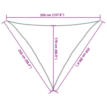 Vela Parasole 160 g/m² Triangolare 2,5x2,5x3,5 m in HDPE