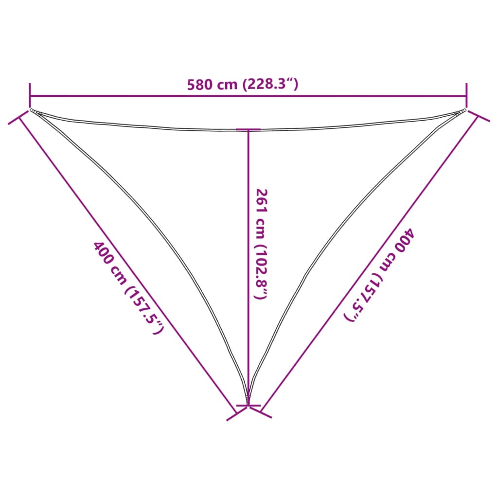 Vela Parasole 160 g/m² Triangolare 4x4x5,8 m in HDPE