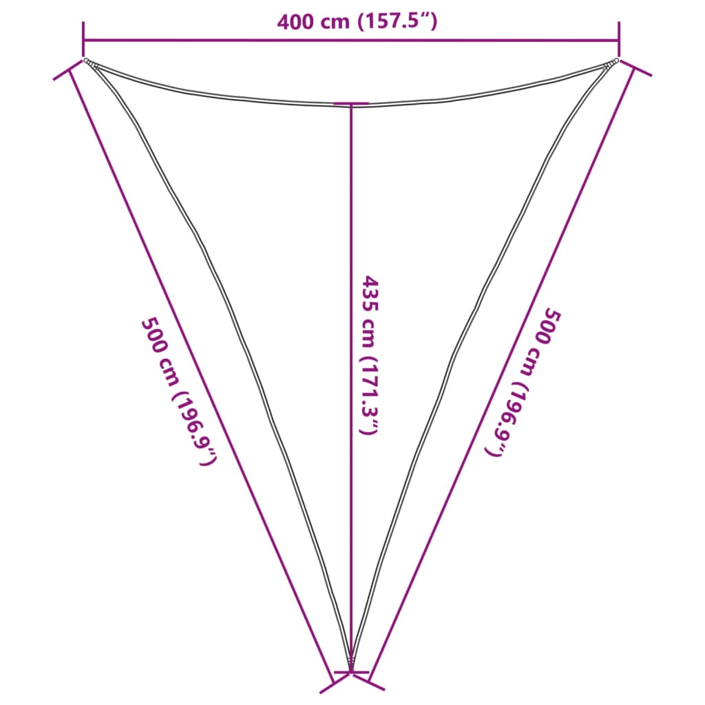 Vela Parasole 160 g/m² Triangolare 4x5x5 m in HDPE | homemem39