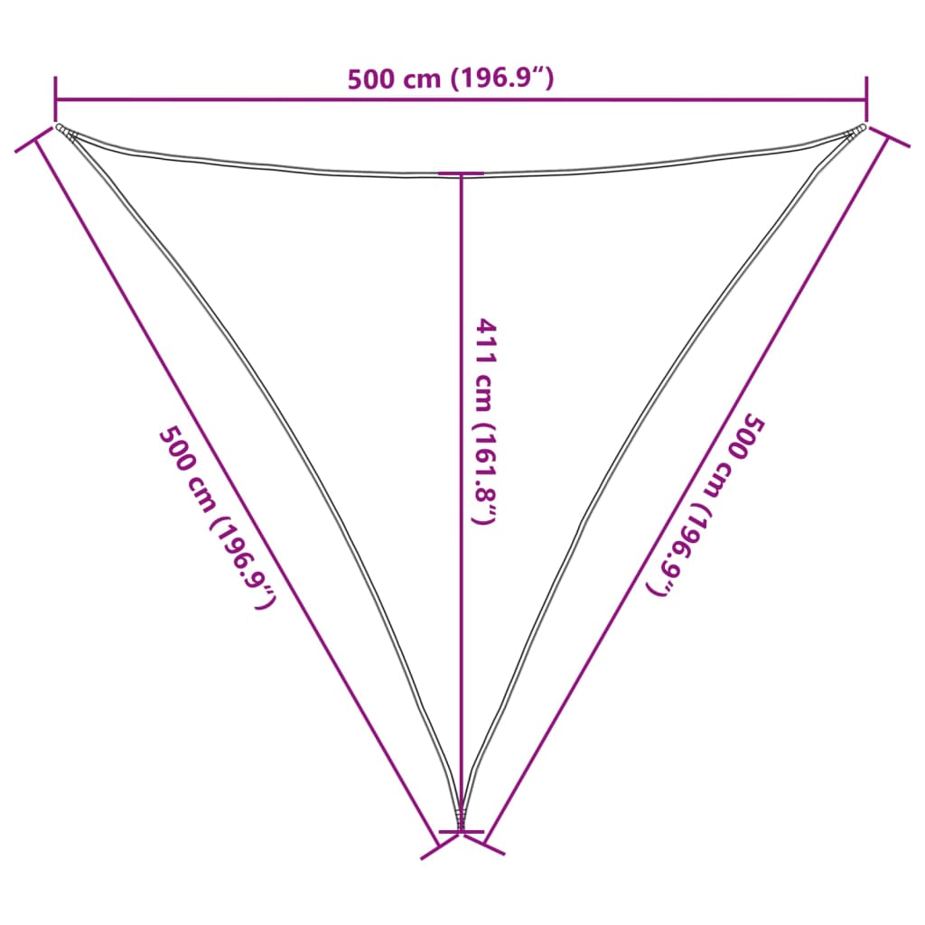 Vela Parasole 160 g/m² Triangolare 5x5x5 m in HDPE | homemem39
