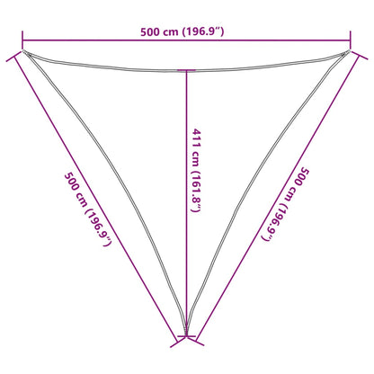 Vela Parasole 160 g/m² Triangolare 5x5x5 m in HDPE | homemem39