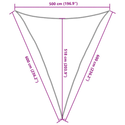 Vela Parasole 160 g/m² Triangolare 5x6x6 m in HDPE