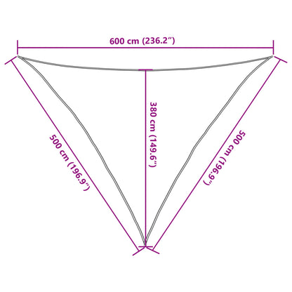 Vela Parasole 160 g/m² Triangolare 5x5x6 m in HDPE