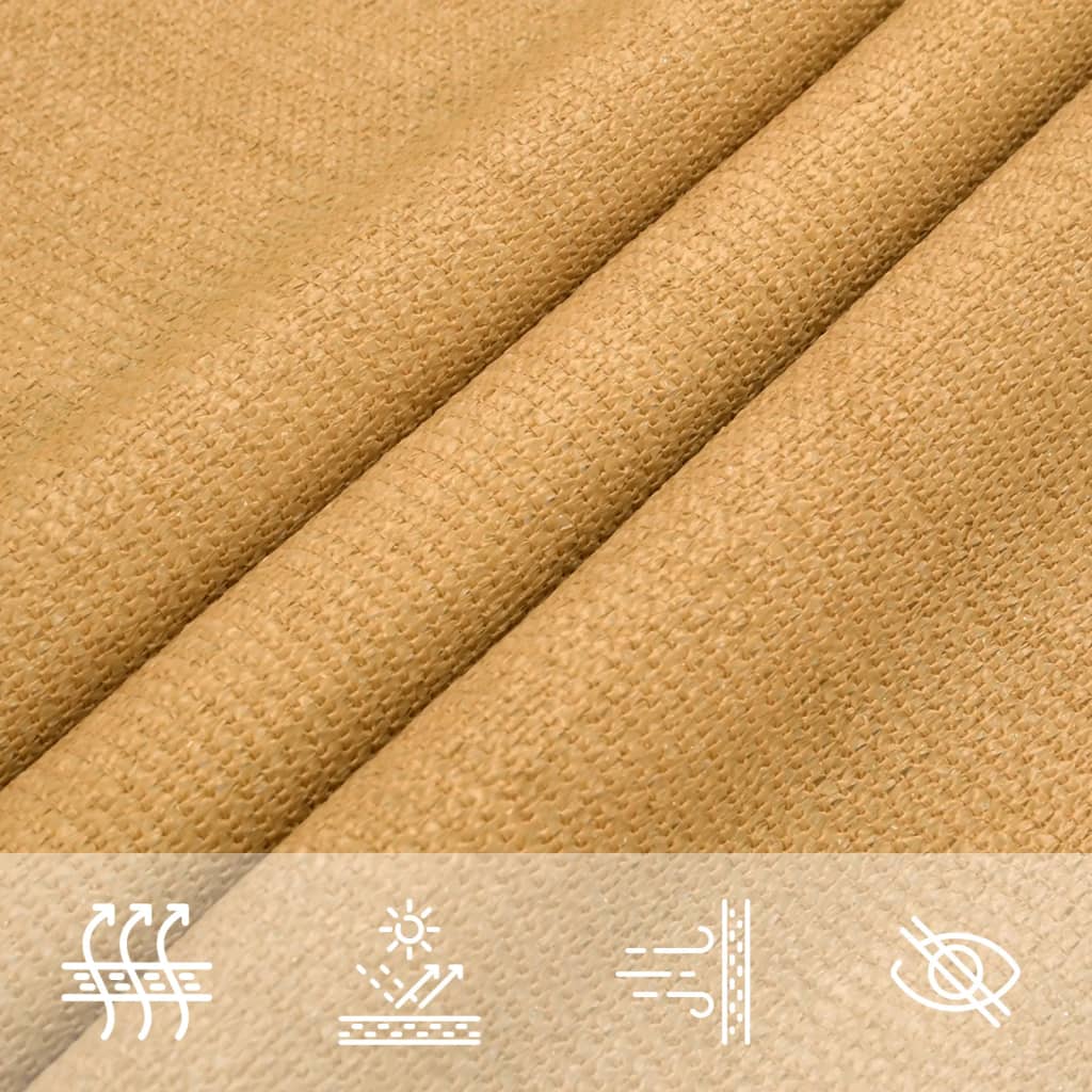 Vela Parasole 160 g/m² Quadrata Sabbia 5x5 m in HDPE | homemem39