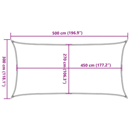 Vela Parasole 160 g/m² Rettangolare Sabbia 3x5 m in HDPE | homemem39