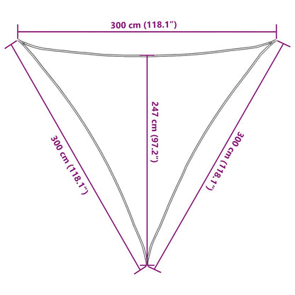 Vela Parasole 160 g/m² Triangolare Sabbia 3x3x3 m in HDPE | homemem39