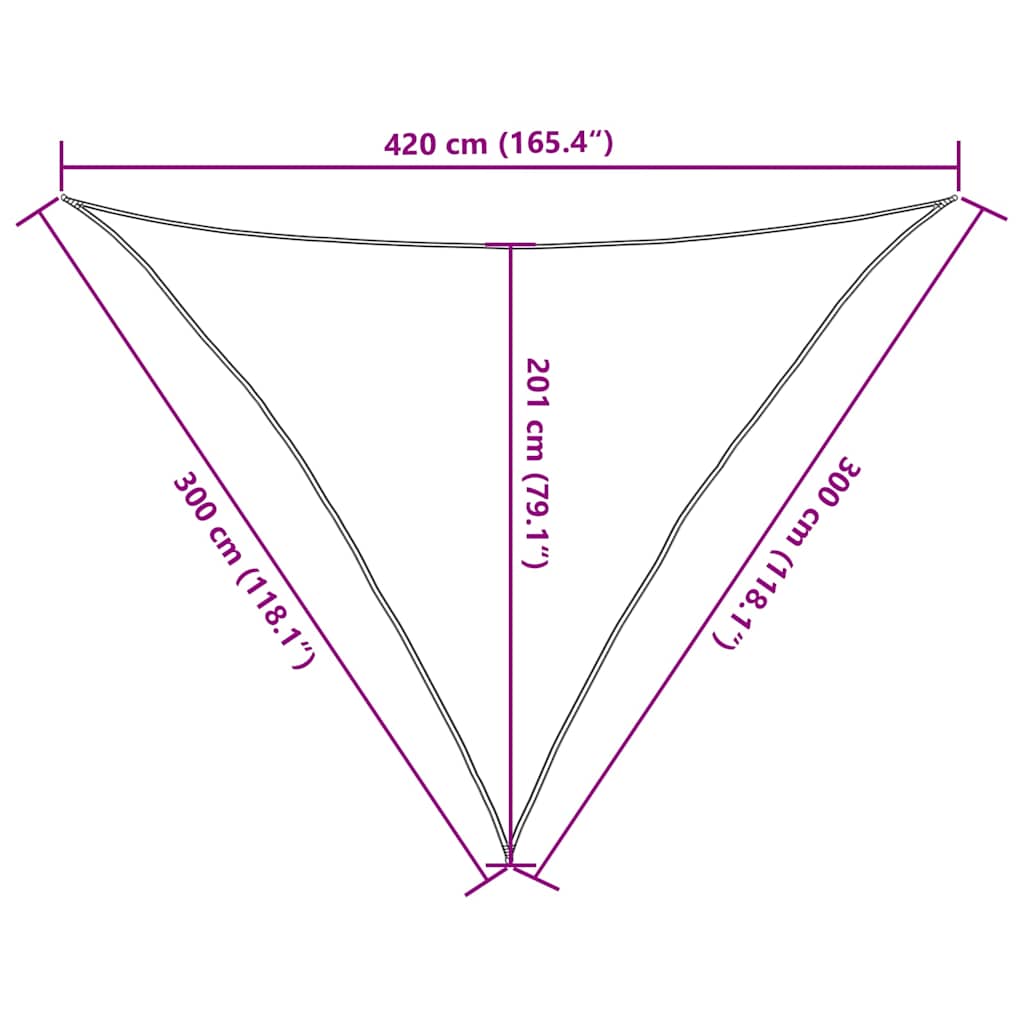 Vela Parasole 160 g/m² Triangolare Sabbia 3x3x4,2 m in HDPE | homemem39