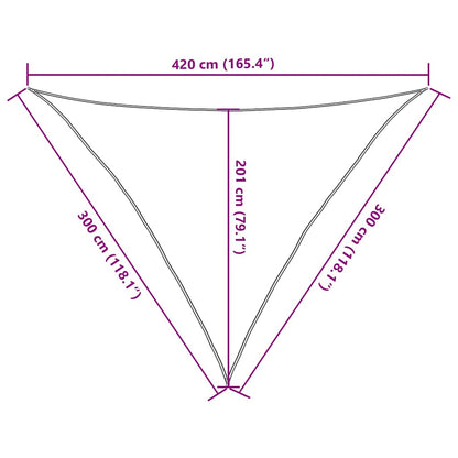 Vela Parasole 160 g/m² Triangolare Sabbia 3x3x4,2 m in HDPE | homemem39