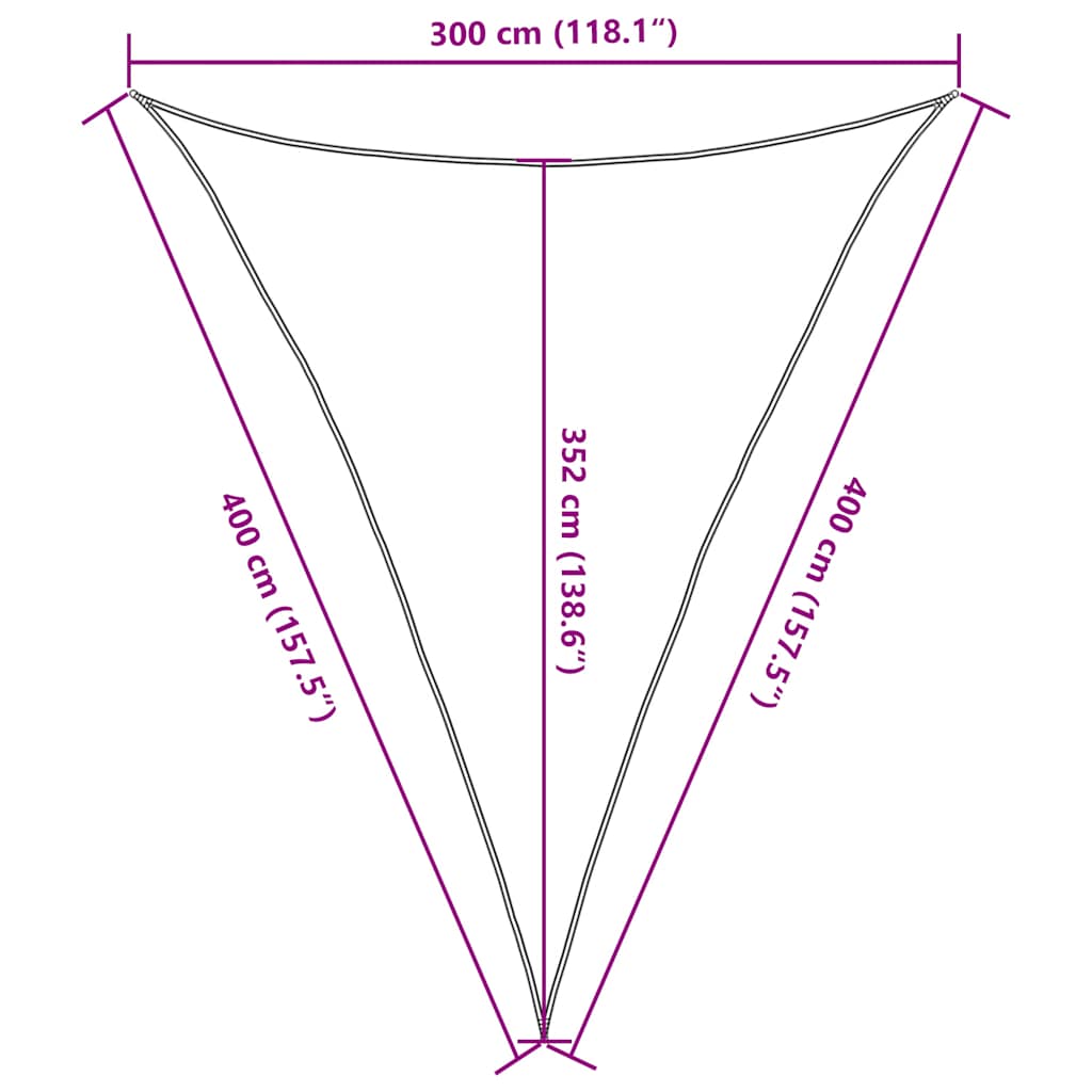 Vela Parasole 160 g/m² Triangolare Sabbia 3x4x4 m in HDPE | homemem39
