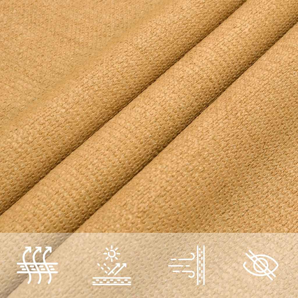 Vela Parasole 160 g/m² Triangolare Sabbia 3,5x3,5x4,9 m in HDPE | homemem39