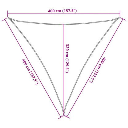 Vela Parasole 160 g/m² Triangolare Sabbia 4x4x4 m in HDPE | homemem39