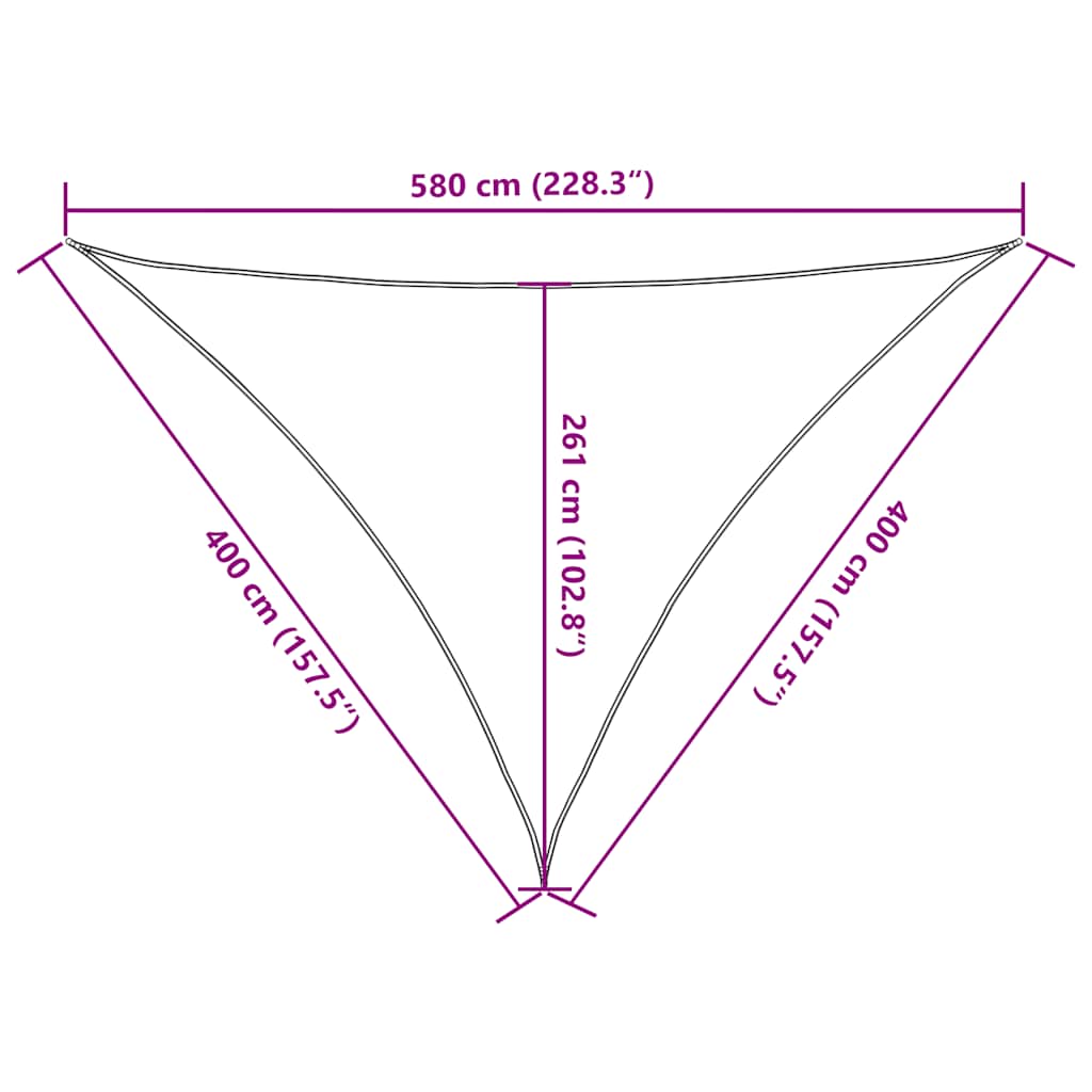 Vela Parasole 160 g/m² Triangolare Sabbia 4x4x5,8 m in HDPE | homemem39