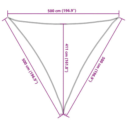 Vela Parasole 160 g/m² Triangolare Sabbia 5x5x5 m in HDPE | homemem39
