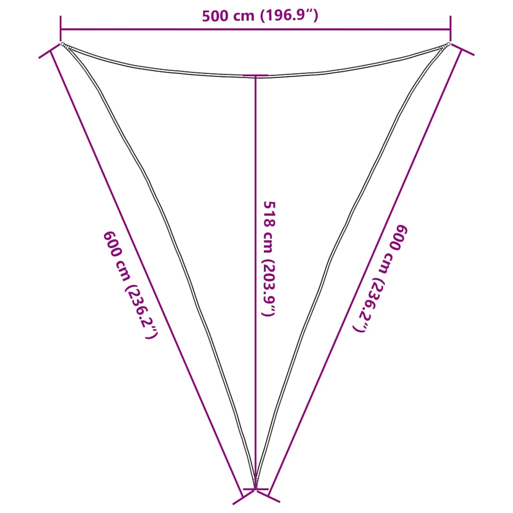Vela Parasole 160 g/m² Triangolare Sabbia 5x6x6 m in HDPE | homemem39