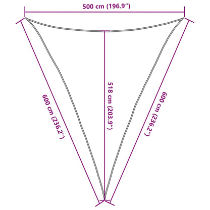 Vela Parasole 160 g/m² Triangolare Sabbia 5x6x6 m in HDPE | homemem39