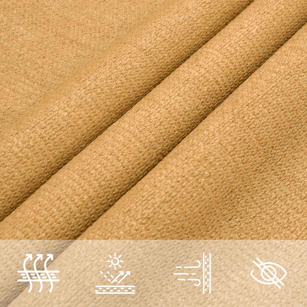 Vela Parasole 160 g/m² Triangolare Sabbia 5x5x6 m in HDPE | homemem39