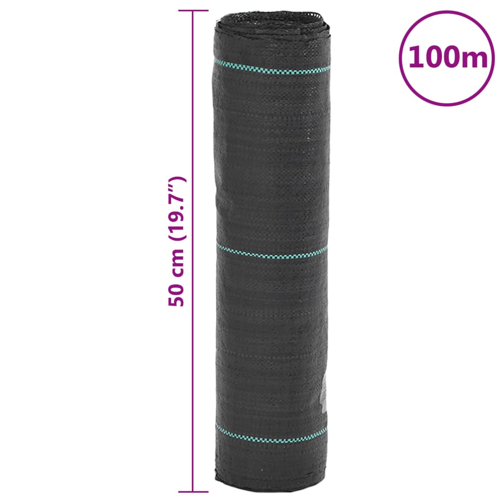 Membrana anti-erbacce nera 0,5x100 m PP | homemem39