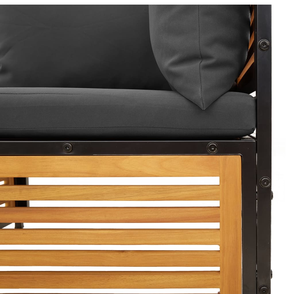 Set Divani da Giardino 2pz con Cuscini Legno Massello di Acacia - homemem39