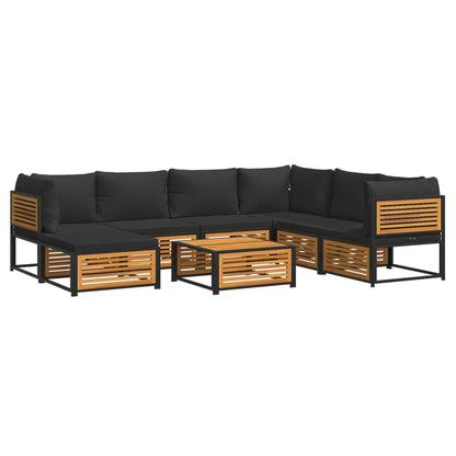 8pc Garden Sofa Set with Solid Acacia Wood Cushions