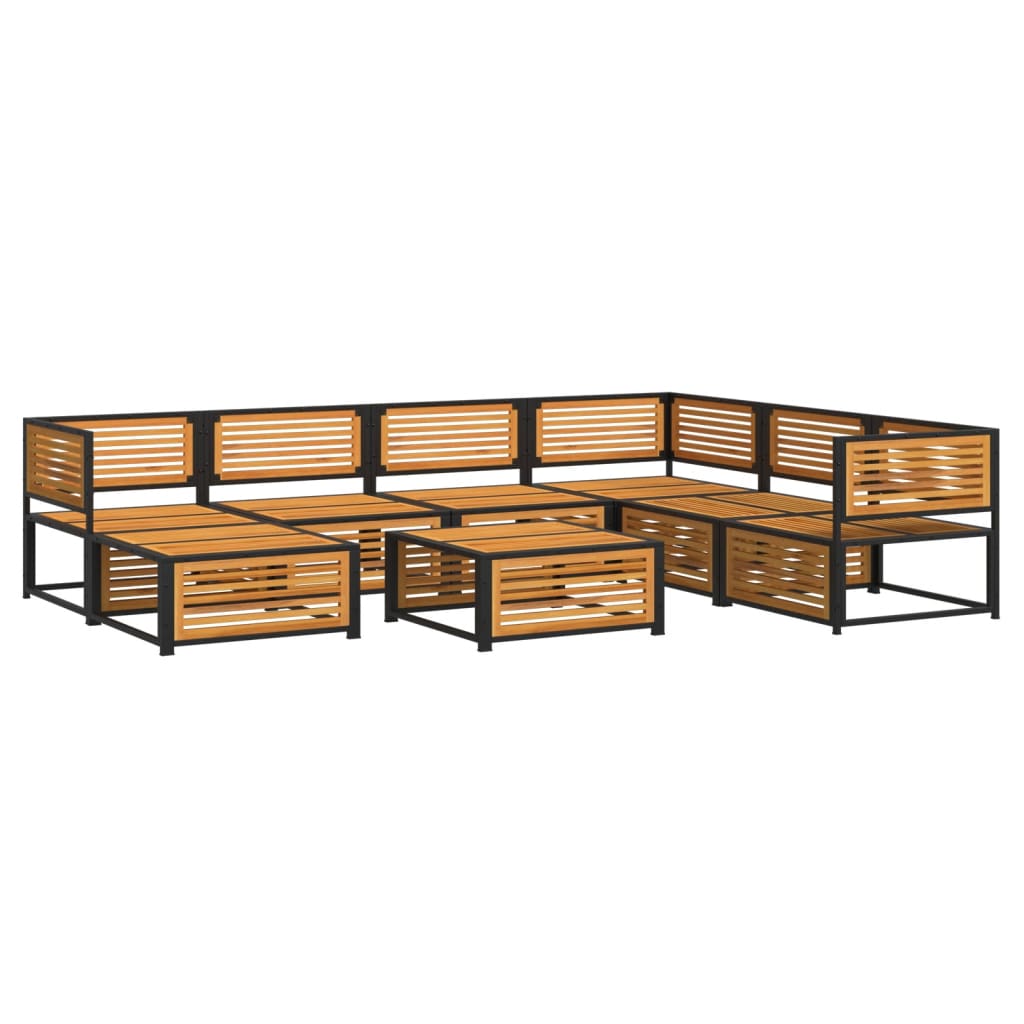 8pc Garden Sofa Set with Solid Acacia Wood Cushions