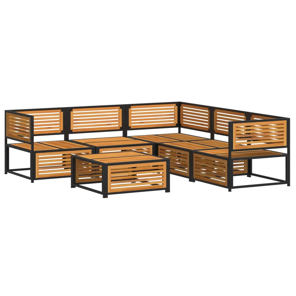 6 pc Garden Sofa Set with Solid Acacia Cushions