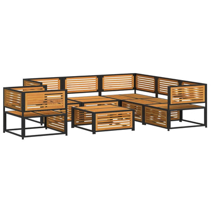 7 pc Garden Sofa Set with Solid Acacia Wood Cushions