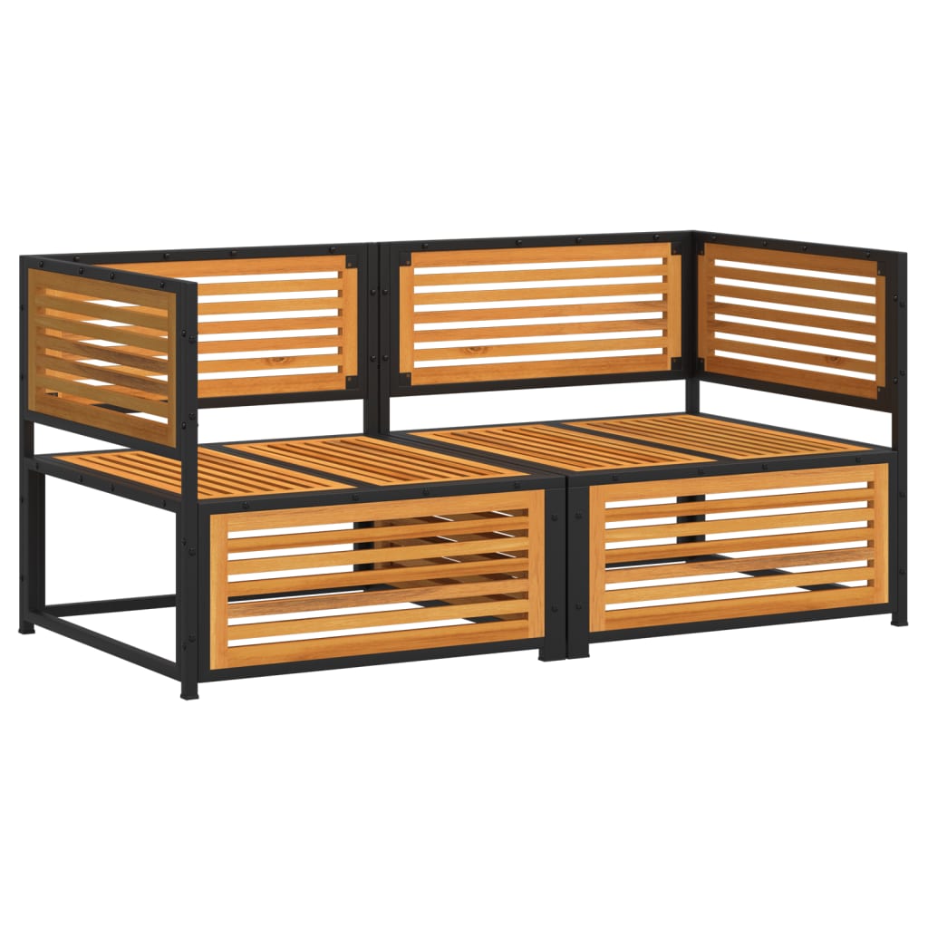 Set Divani da Giardino 2pz con Cuscini Legno Massello di Acacia - homemem39