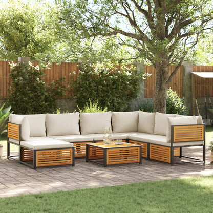 8pc Garden Sofa Set with Solid Acacia Wood Cushions