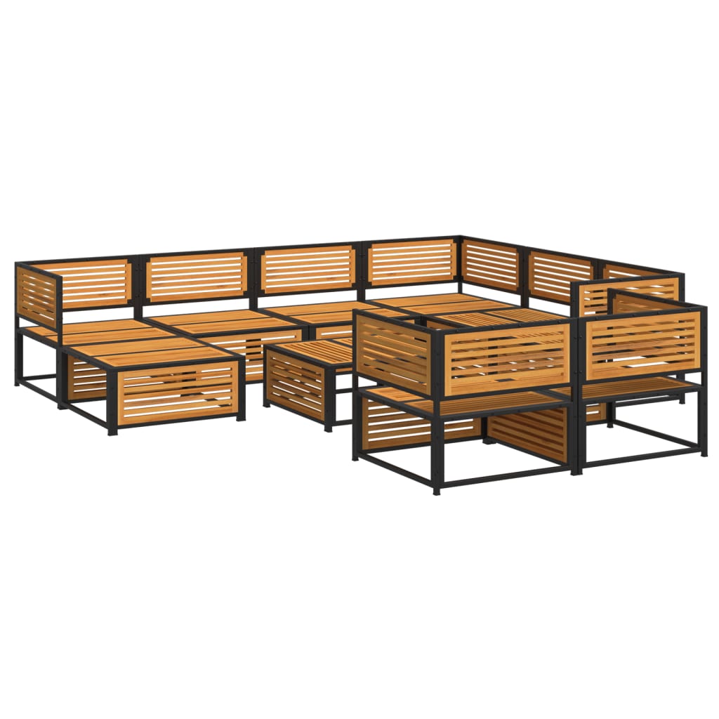 Set Divani da Giardino 10pz con Cuscini Legno Massello Acacia - homemem39