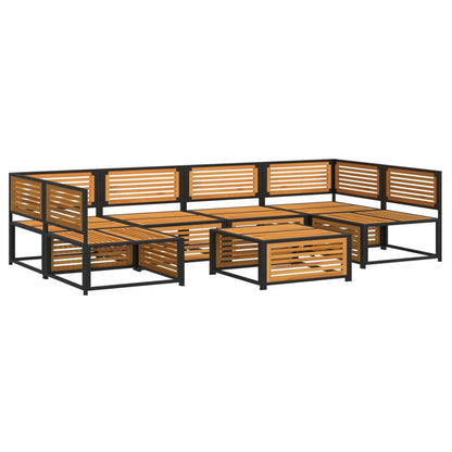 7 pc Garden Sofa Set with Solid Acacia Wood Cushions