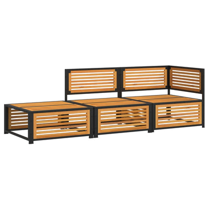Set Divano da Giardino 3pz con Cuscini Legno Massello di Acacia - homemem39
