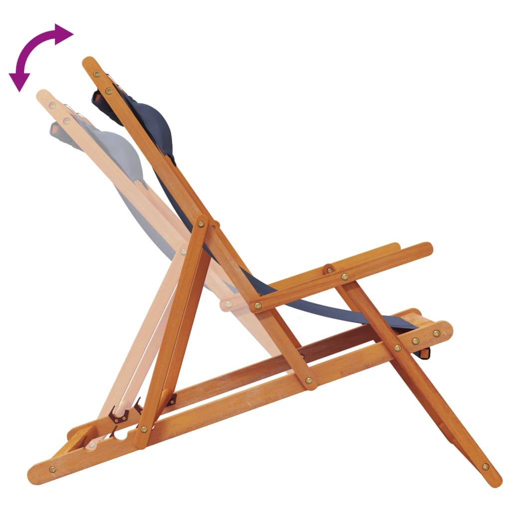 Sedie da Spiaggia Pieghevoli 2 pz in Tessuto Blu - homemem39