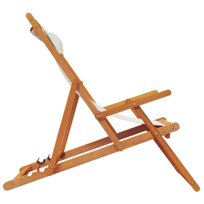 Sedie da Spiaggia Pieghevoli 2 pz Crema in Tessuto - homemem39